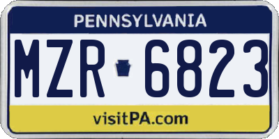 PA license plate MZR6823
