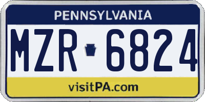 PA license plate MZR6824