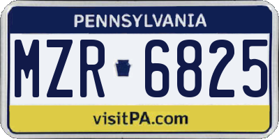PA license plate MZR6825