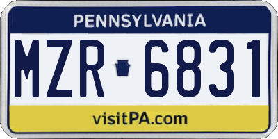 PA license plate MZR6831