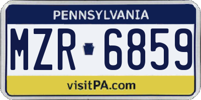 PA license plate MZR6859