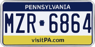 PA license plate MZR6864