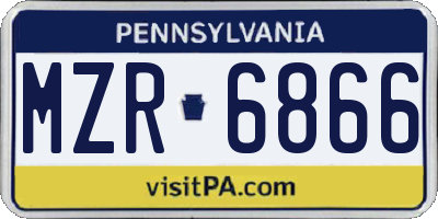 PA license plate MZR6866