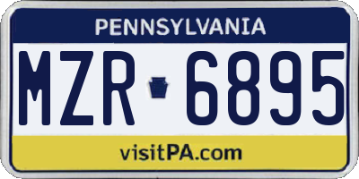 PA license plate MZR6895