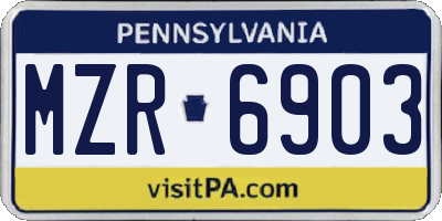 PA license plate MZR6903