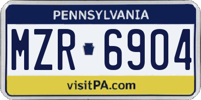 PA license plate MZR6904