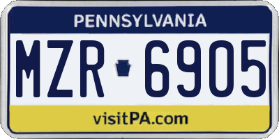 PA license plate MZR6905