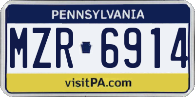 PA license plate MZR6914