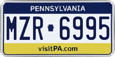 PA license plate MZR6995