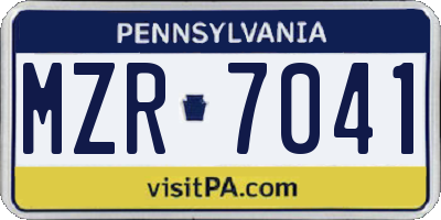 PA license plate MZR7041