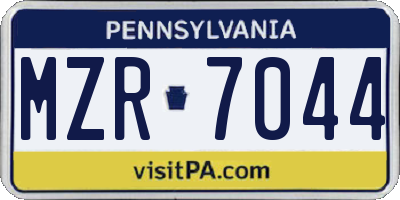 PA license plate MZR7044