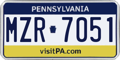 PA license plate MZR7051