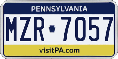 PA license plate MZR7057