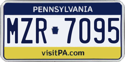 PA license plate MZR7095