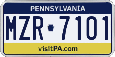 PA license plate MZR7101
