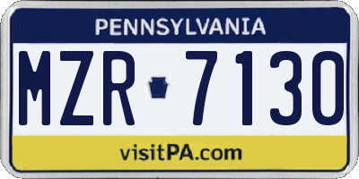 PA license plate MZR7130