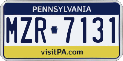 PA license plate MZR7131
