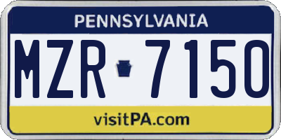 PA license plate MZR7150