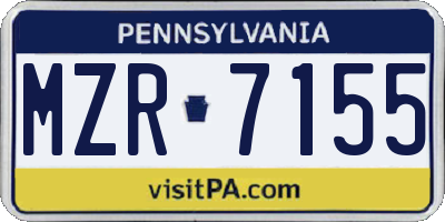 PA license plate MZR7155
