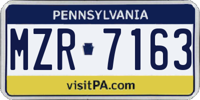 PA license plate MZR7163