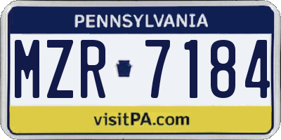 PA license plate MZR7184