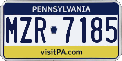 PA license plate MZR7185