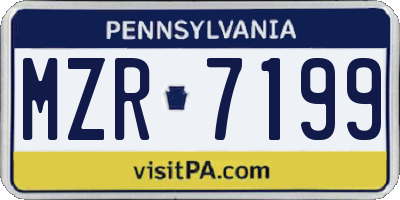PA license plate MZR7199