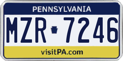 PA license plate MZR7246