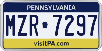 PA license plate MZR7297