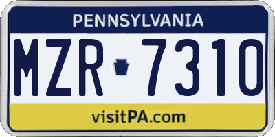 PA license plate MZR7310