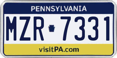 PA license plate MZR7331
