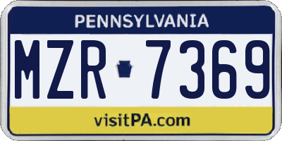 PA license plate MZR7369
