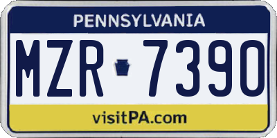 PA license plate MZR7390