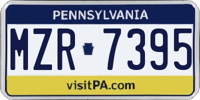 PA license plate MZR7395