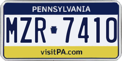 PA license plate MZR7410