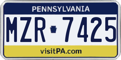 PA license plate MZR7425