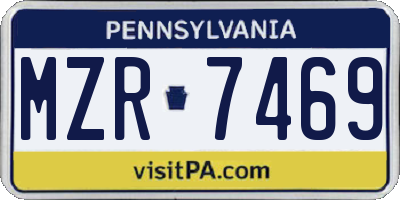 PA license plate MZR7469