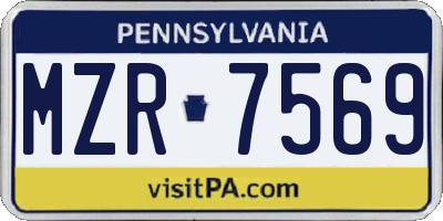 PA license plate MZR7569