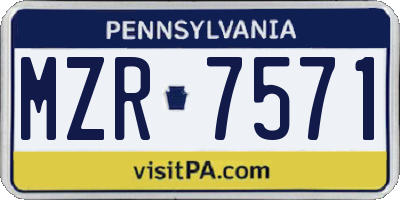 PA license plate MZR7571