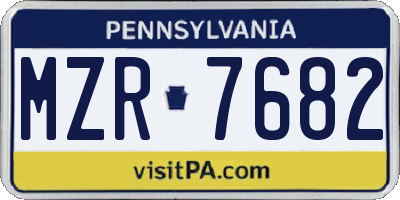 PA license plate MZR7682