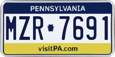 PA license plate MZR7691