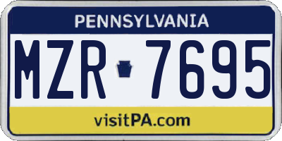 PA license plate MZR7695