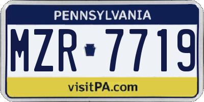 PA license plate MZR7719