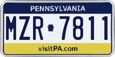 PA license plate MZR7811