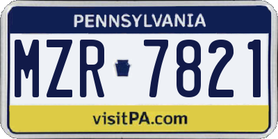 PA license plate MZR7821