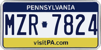 PA license plate MZR7824