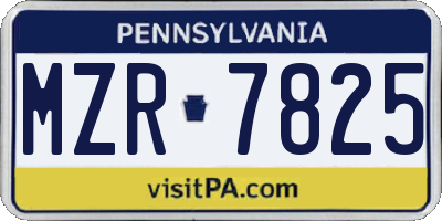 PA license plate MZR7825