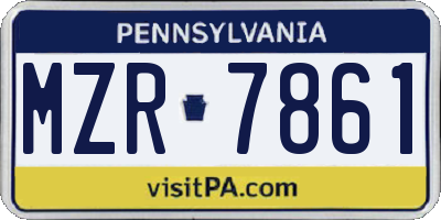PA license plate MZR7861