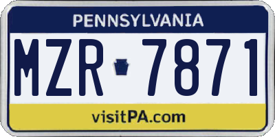 PA license plate MZR7871