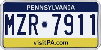 PA license plate MZR7911